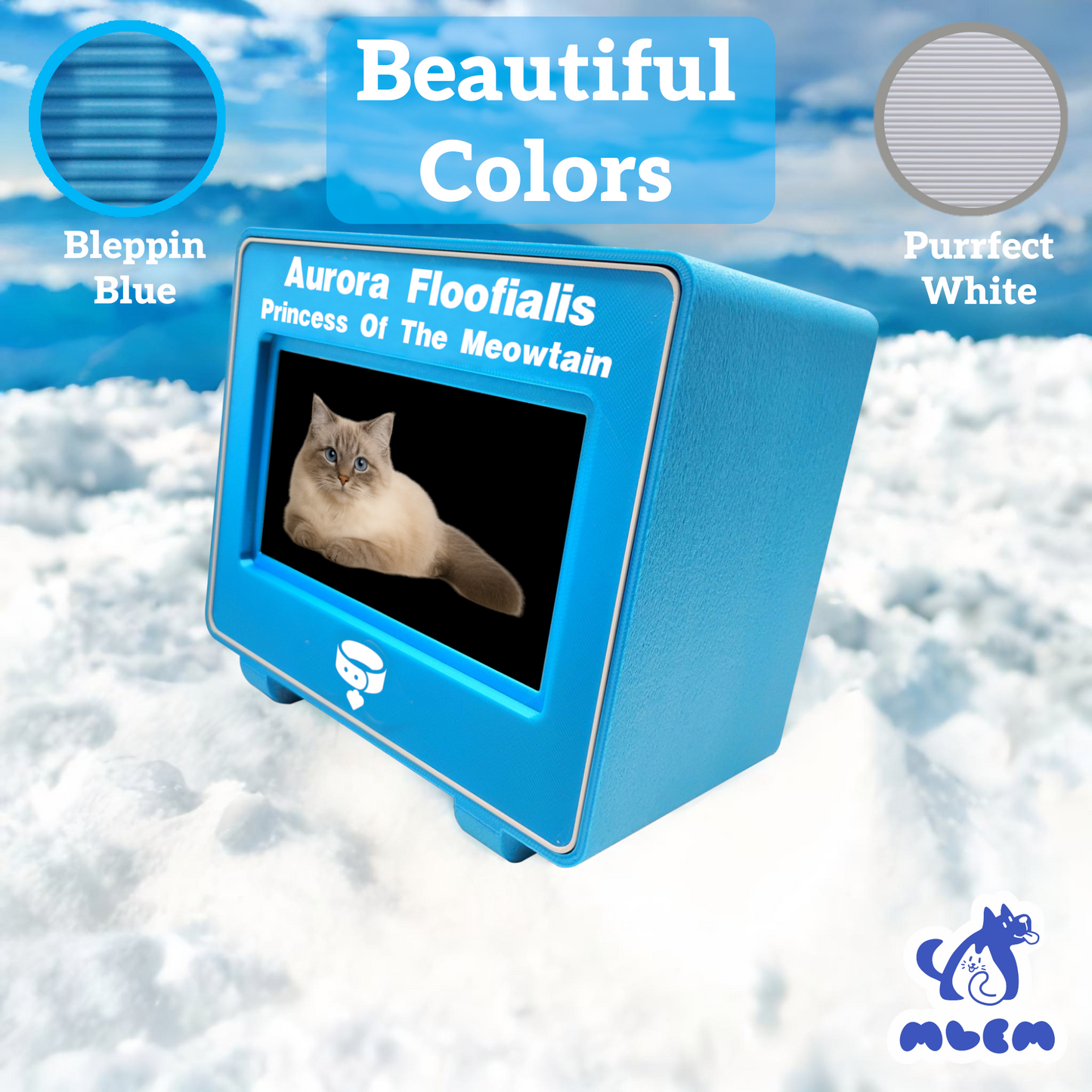 mlemory keeper - bleppin blue + purrfect white