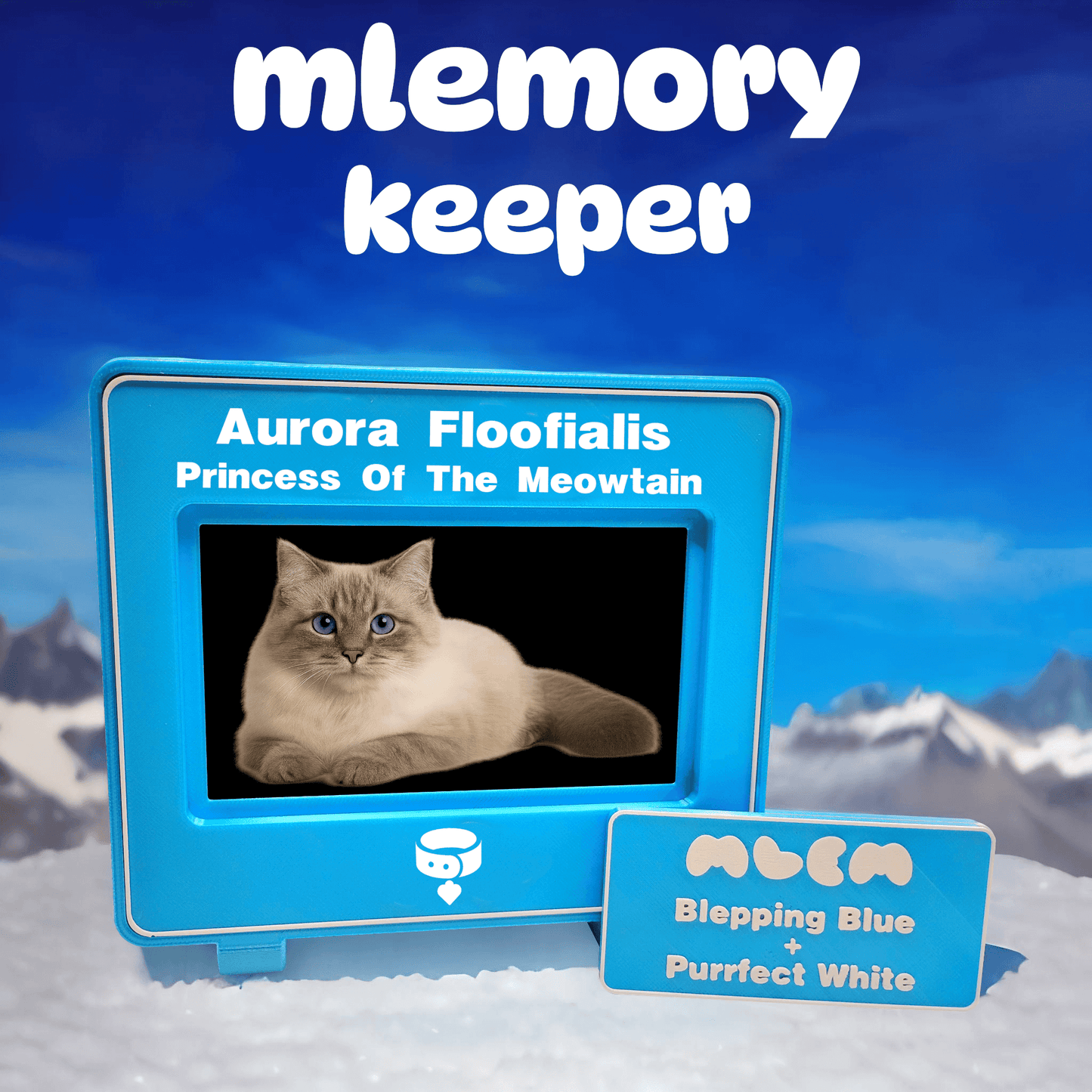 mlemory keeper - bleppin blue + purrfect white