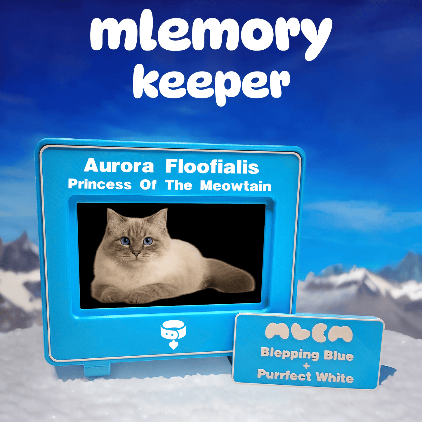 mlemory keeper™ - bleppin blue + purrfect white