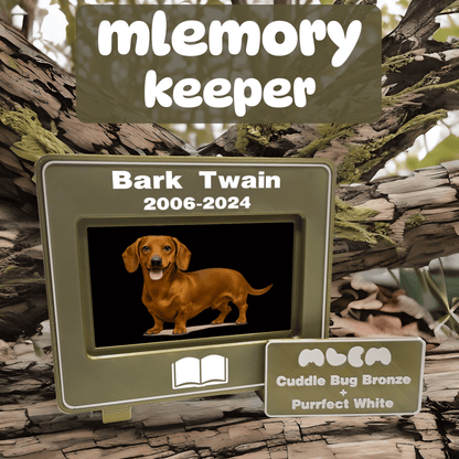 mlemory keeper™ - cuddle bug bronze + purrfect white