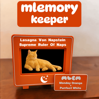 mlemory keeper™ - monday orange + purrfect white