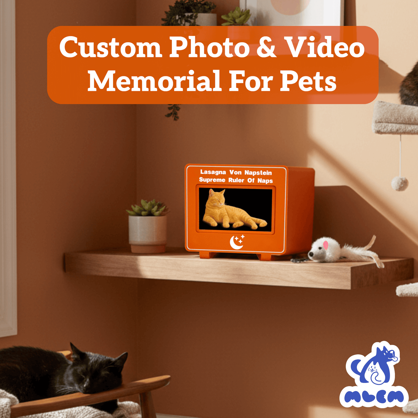 mlemory keeper™ - monday orange + purrfect white