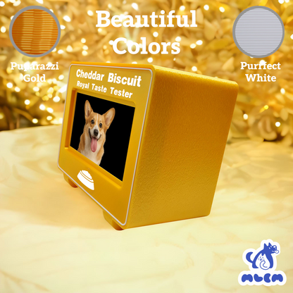 mlemory keeper - puparazzi gold + purrfect white