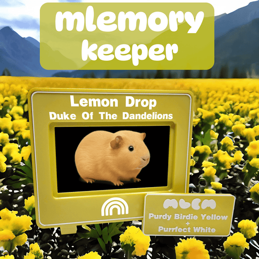 mlemory keeper - purdie birdie yellow & purrfect white