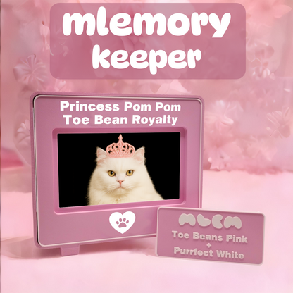 mlemory keeper - toe beans pink + purrfect white
